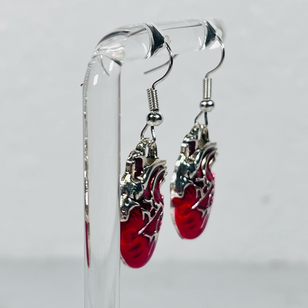 Anatomical Heart Earrings - Picture 2 of 8